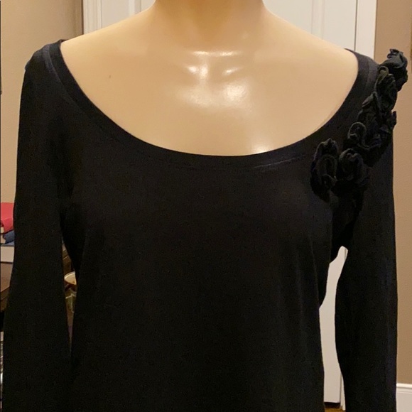 Ann Taylor Loft black long sleeved top Medium - Picture 4 of 7